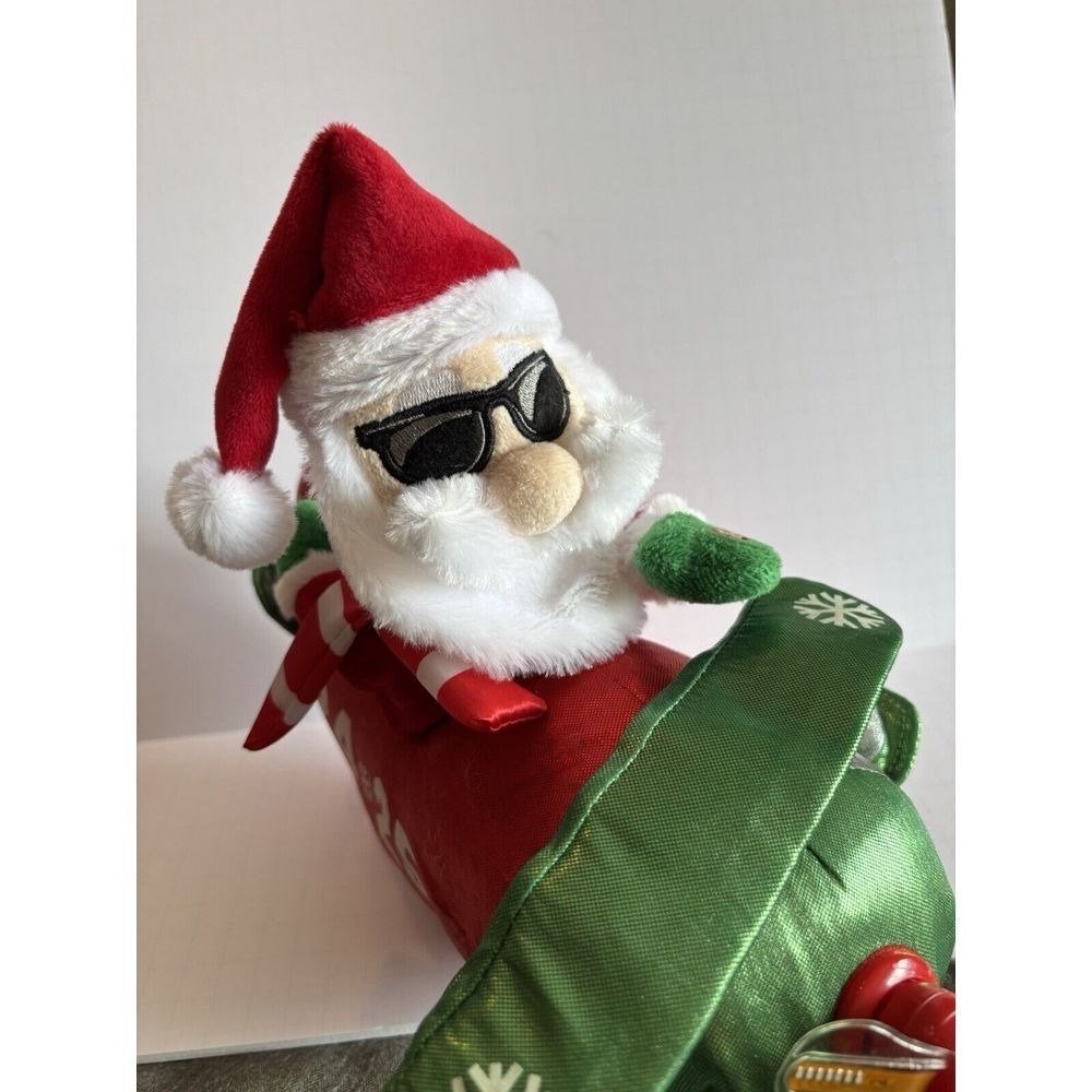 GemmyAnimated Airplane SingsSantaPlush Moving Propeller Light Up Toy 10" Works!‎